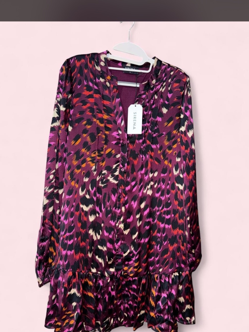 Serena Women's Purple Leopard Print Blouse